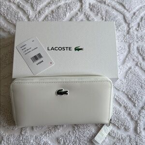 Lacoste Ivory Zip-Around Wallet